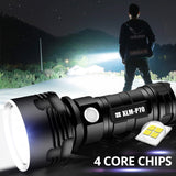 USB Rechargeable Waterproof Super Powerful LED Flashlight L2 XHP50 Torch Lamp for Camping