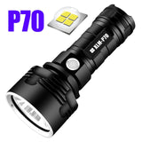 USB Rechargeable Waterproof Super Powerful LED Flashlight L2 XHP50 Torch Lamp for Camping