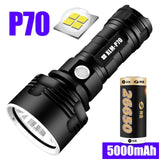 USB Rechargeable Waterproof Super Powerful LED Flashlight L2 XHP50 Torch Lamp for Camping