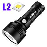 USB Rechargeable Waterproof Super Powerful LED Flashlight L2 XHP50 Torch Lamp for Camping