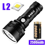 USB Rechargeable Waterproof Super Powerful LED Flashlight L2 XHP50 Torch Lamp for Camping