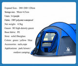 Outdoor Automatic waterproof pop up tents for large family camping