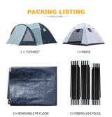 Portable Durable Waterproof Breathable 2 3 4 Person Family Camping Tent with Screen room