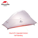 Naturehike Cloud Up 2 Ultralight Tent Free Camping Standing 20D Fabric Camping Tents With free Mat.