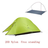 Naturehike Cloud Up 2 Ultralight Tent Free Camping Standing 20D Fabric Camping Tents With free Mat.