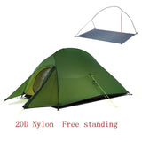 Naturehike Cloud Up 2 Ultralight Tent Free Camping Standing 20D Fabric Camping Tents With free Mat.
