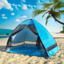 Anti-mosquito mesh curtain beach shade tent with gauze UV protection